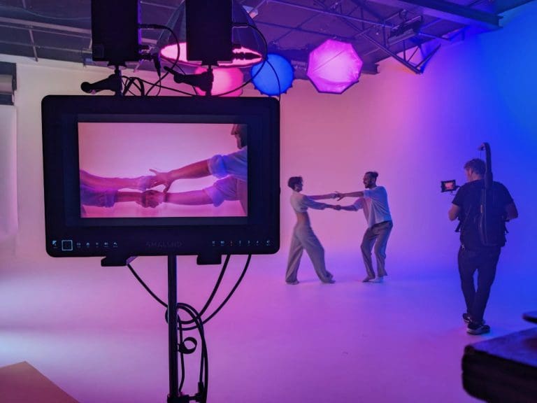 View of the monitor during filming of Slow It Down in Portland
